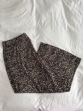 Ruby Rd. Leopard Print Wide Leg Pants - Brown Black Cream